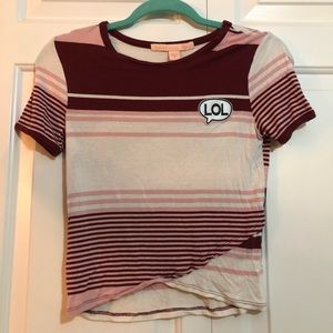 “LOL” emoji cropped tee